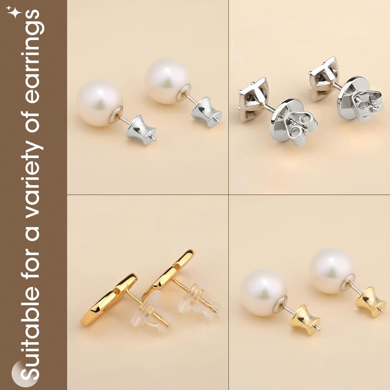 Goffing Earring Backs for Droopy Ears Heavy Earrings - Replacements Locking Ear Supports | 6 Pairs Secure Stud Clutches for Sensitive Skin(Studs 5) - Image 4